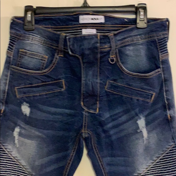 FASHION NOVA MEN navy ragged look jeans size 30. - Picture 2 of 10